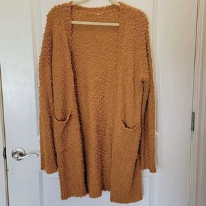 Dark Mustard Popcorn Cardigan